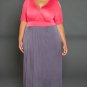 Plus Size -2x- Coral and Gray Open Shoulder Maxi Dress