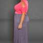 Plus Size -2x- Coral and Gray Open Shoulder Maxi Dress