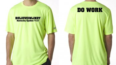 Mens SMALL - Phi Delta 'DO WORK' - Safety Green