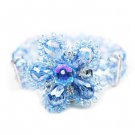 Elegant Blue Flower Stretch Bracelet