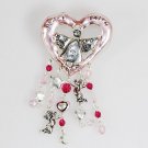 Pink Heart Charms Brooch