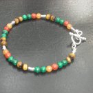 STERLING SILVER BEADS & SEMI-PRECIOUS STONES BRACELET - NEW -