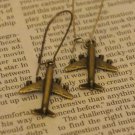 Bronze aeroplane earrings