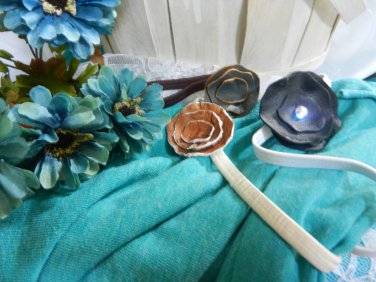 Leather Flower headband