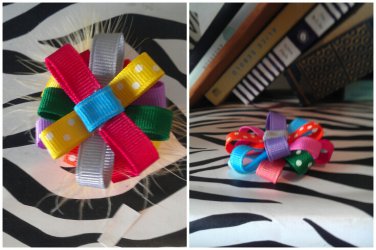 3 colorful pinwheel bows