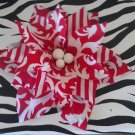Red and white flower hair clip!