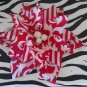 Red and white flower hair clip!