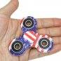 Tri-Spinner Fidget Toy Ceramic Hand Finger Focus USA Flag Paint Red White Blue