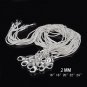 Men Women 925 Silver Plated 4MM Snake Pendant Necklace Chain Jewelry