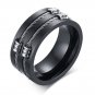 Fashion Luxury 10MM Size 9-12 Black Band Stainless Steel Men's Wedding Ring Gift