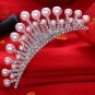 Elegant Imitation Pearl Rhinestone inlay Crown Tiara Wedding Bride Hair Comb