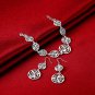 Trendy Fashion Silver Cute Thread Pendant Necklace+Bracelet+Earrings Jewelry Set