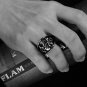 Men's Silver Demon Gothic Skull Death Stainless Steel Biker Ring Band US 7 8 New