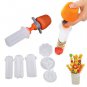 4 Hole Lid Plastic Squeeze Bottle Condiment Salad Sauce Mustard Ketchup 300ml