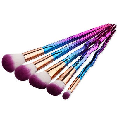 15pcs Pro Eye Makeup Brush Set With Gradient Rainbow Sparkly Colours Whole Set