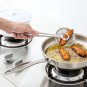 Stainless Steel Fine Mesh Colander Strainer Sifter Sieve Fried Clip Kitchen Tong