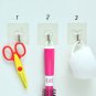 New White Back Adjustable 5Hooks Kitchen Bathroom Holder Wall Rail Hotel Room