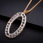 Fashion Women Hot Selling Crystal Designer Inspired Chain Oval Pendant Necklace