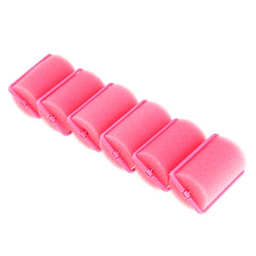 6 x Pro Fast Magic Soft Foam Sponge Curlers Strawberry Hair Rollers Curls Tool