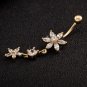 Fashion Double Heart Zircon Crystal Belly Button Navel Ring Body Piercing Gift
