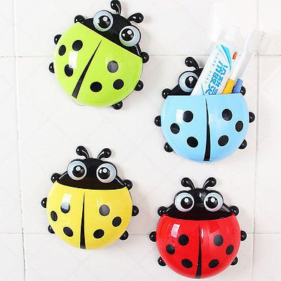 Automatic Toothpaste Dispenser + 5 Toothbrush Holder Stand Set Wall Mount Rack