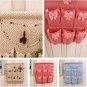 Country Style Cotton/Linen Fabric Wall Hanging Storage Bag Organizer Hanging Bag