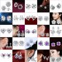 Elegant Women 925 Silver Plated Ear Studs Crystal Rhinestone Hoop Earrings Hot