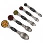 5ps Stainless Steel Soft Handle Measuring Spoon & Scoop For Home Kitchen Cooking