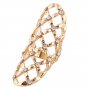Plain Punk Rhinestone Cross Open Knuckle Long Finger Girls Womens Ring Jewelry