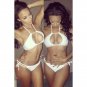 SexyWomen's Halter Neck Open Bust Low Rise Bikini Swimsuit Swimwear Bathing Suit