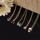Gold Punk Heart Rhinestone Pendant Necklace Wedding Chain Fashion Jewelry Hot
