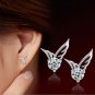 925 Silver Plated Women Lady Elegant Crystal Rhinestone Ear Studs Star Earrings