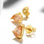 Graceful Gold Plated Jewelry Pendant Cute Pocket Design CZ Dangler Party Earring