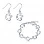 Wedding Ladies Jewelry Set Heart Rhinestone Crystal Pendant Necklace Earrings