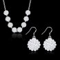 Wedding Ladies Jewelry Set Heart Rhinestone Crystal Pendant Necklace Earrings
