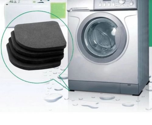 4PCS Black Refrigerator Mute Mat Washing Machine Anti Vibration Pad Shock Mats