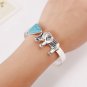 925 Silver Bracelet Bangle Charm Chain Cuff Jewelry Circle girls Friendship