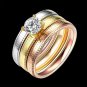 Women Elegant Rhinestone Hallow Engagement Promise Rings Fashion Wedding Jewelry