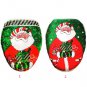 Santa Toilet Seat Cover + Rug Bathroom&Towel Set 3Pcs Home Decoration Happy Xmas