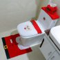 Santa Toilet Seat Cover + Rug Bathroom&Towel Set 3Pcs Home Decoration Happy Xmas