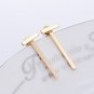 Simple Punk Geometric Silver T Shape Ear Stud Earrings Womens Jewelry Party Gift