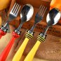 Natural Wooden Spoon Honey Mixing Spoon Flatware Coffee Tea Stirring Long Handle