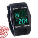 Square Dial Plastic Band Sports Watch (Black)