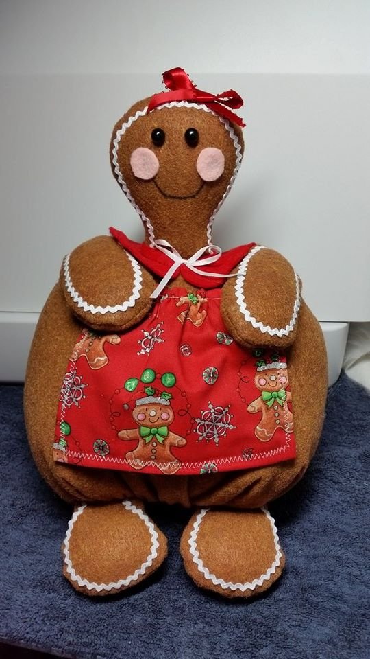 Handcrafted Gingerbread fabric doll