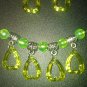 Acrylic Green heart necklace/earring set