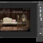 Newborn Log Bed with Lantern Digital Layered File Photography Template# 702