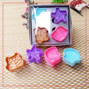 Cookie Cutter Stamp Mold 4pcs SEASHELL Series Pie Crust Cutter Set