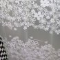 WHITE FLOWER Pattern Transparent & White Color Waterproof Shower Curtain Set