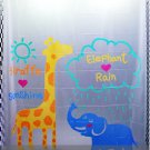 Giraffe & Elephant DESIGN Waterproof Shower Curtain Set 180 x 200 cm CUTE ANIMAL DESIGN Giraffe & Elephant DESIGN Waterproof Shower Curtain Set 180 x 200 cm CUTE ANIMAL DESIGN