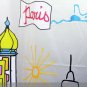 Paris in Love DESIGN Waterproof Shower Curtain Set 180 x 200 cm COLORFUL PARIS TOWER